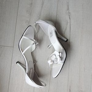 White Ankle Straps High Heels